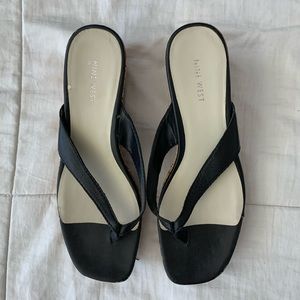 black and cork summer flip flops